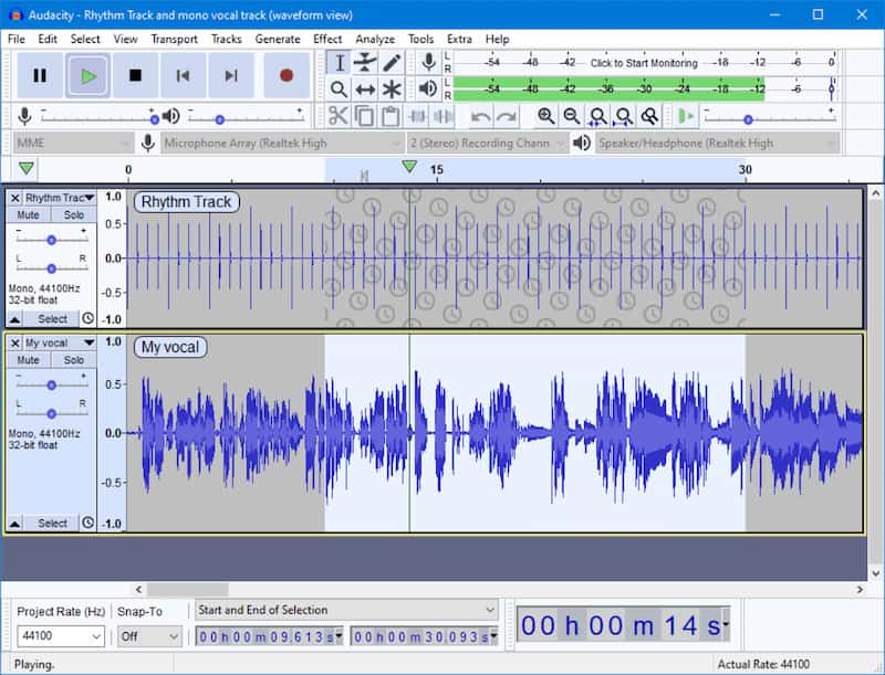 recording volume audacity