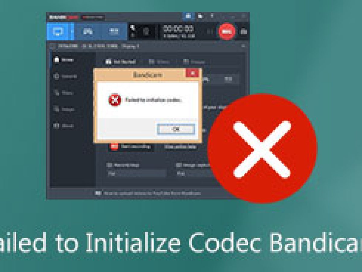 Что делать, если Bandicam не удалось инициализировать кодек