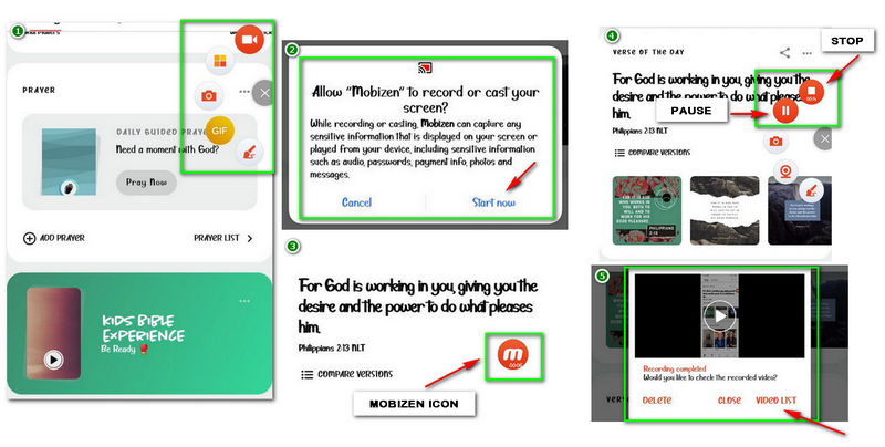 Mobizen Review Start opptak ved å bruke Mobizen på Android
