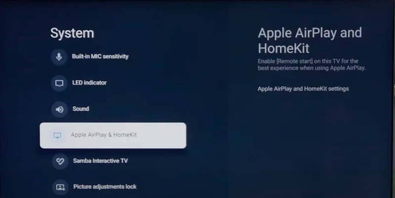 Enable Airplay on Sony TV