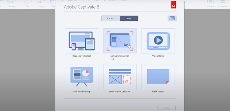 Adobe Captivate felület