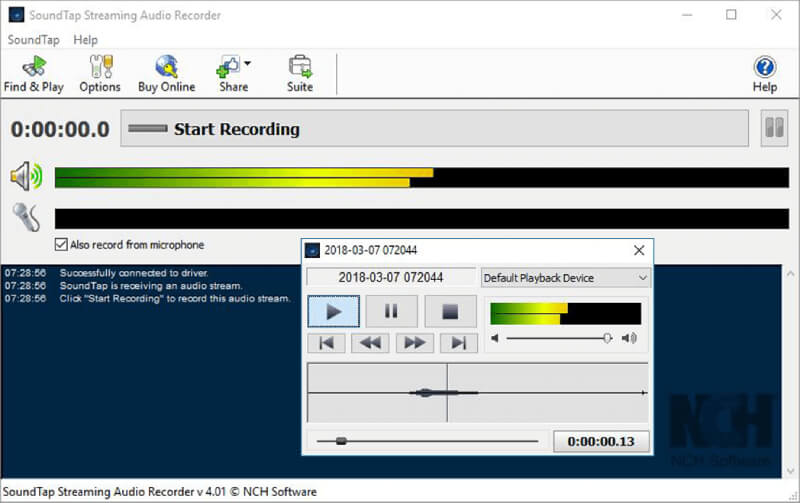 Gravador de áudio de streaming Soundtap