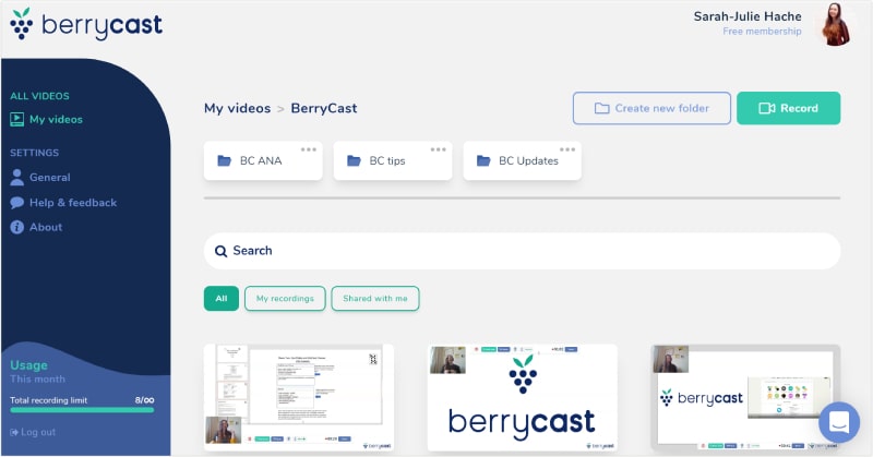 Berrycast Arayüzü