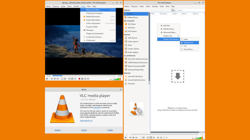 Interface do gravador de tela VLC