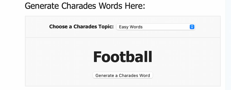 Words Generator For Charades