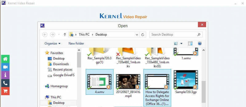 Kernel Video Repair Erätiedostojen korjaus