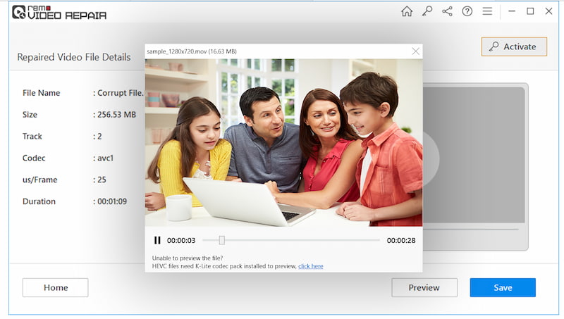 Remo Video Repair Preview