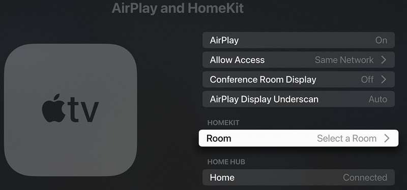 Airplay 및 Homekit 선택