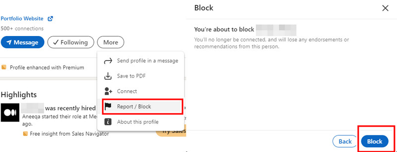 Select Block Or Report