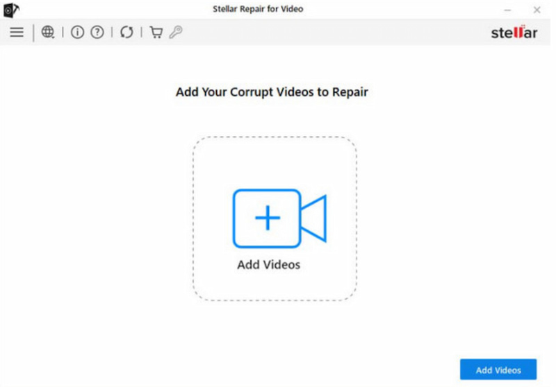 Bouton Ajouter des vidéos de Stellar Video Repair