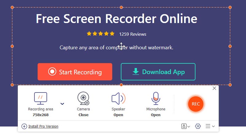 Anymp4 Online-Bildschirm-Webcam-Recorder