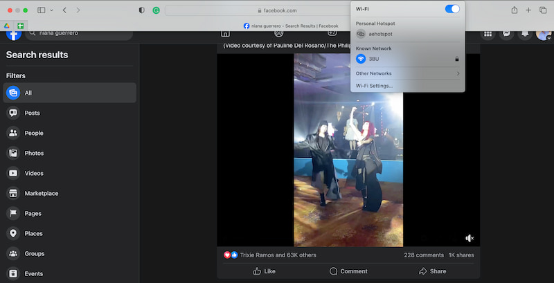 Chrome lit une vidéo Facebook