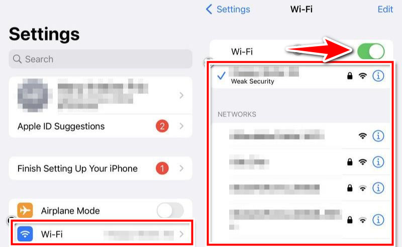 iPhoneのWifiを接続する