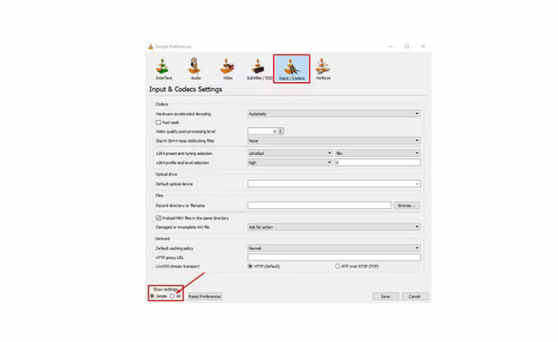 Codec Input Vlc