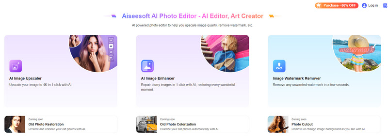 Aiseesoft AI Photo Editor -käyttöliittymä