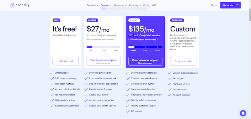 Creatify Pricing