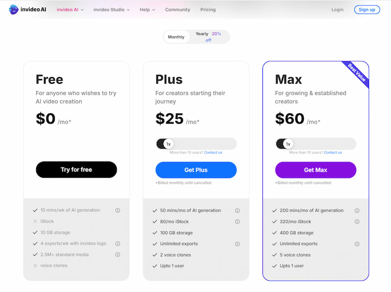 Invideoai Pricing