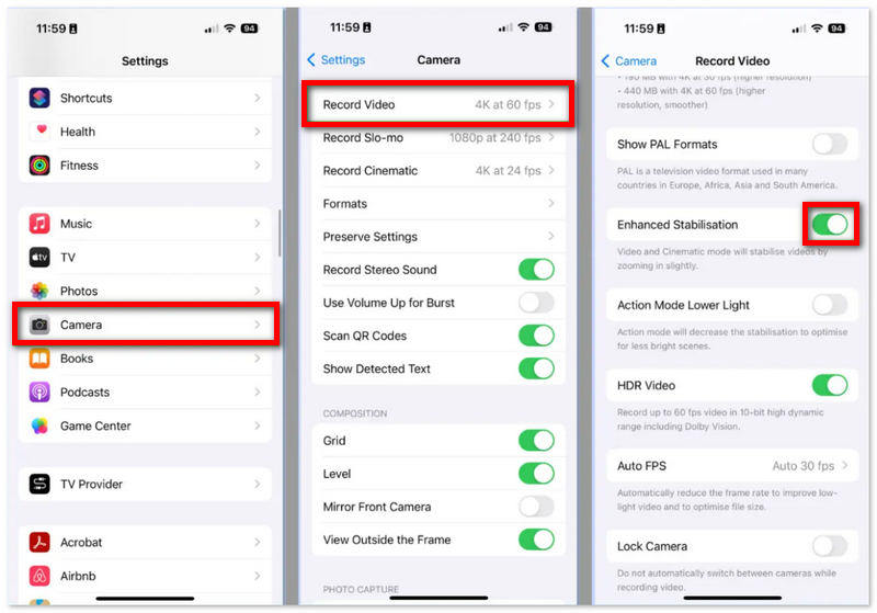 Stabilize Video on iPhone Via Enhanced Stabilisation