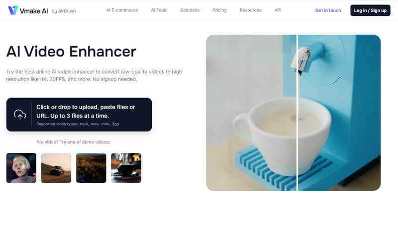 Giao diện Vmake AI Video Enhancer