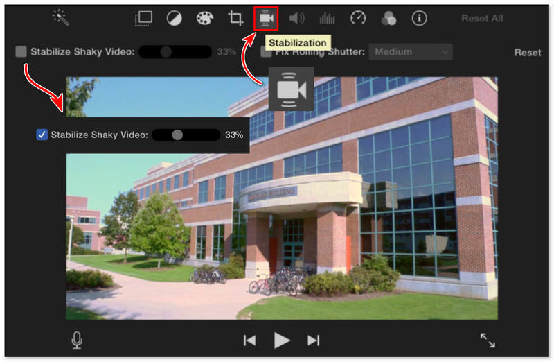 Stabilize Video in iMovie on Mac